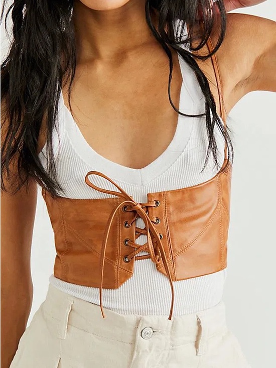 Free People Tops - Free People Hastings Leather Corset Belt M/L Boho Western Festival Waist Cincher